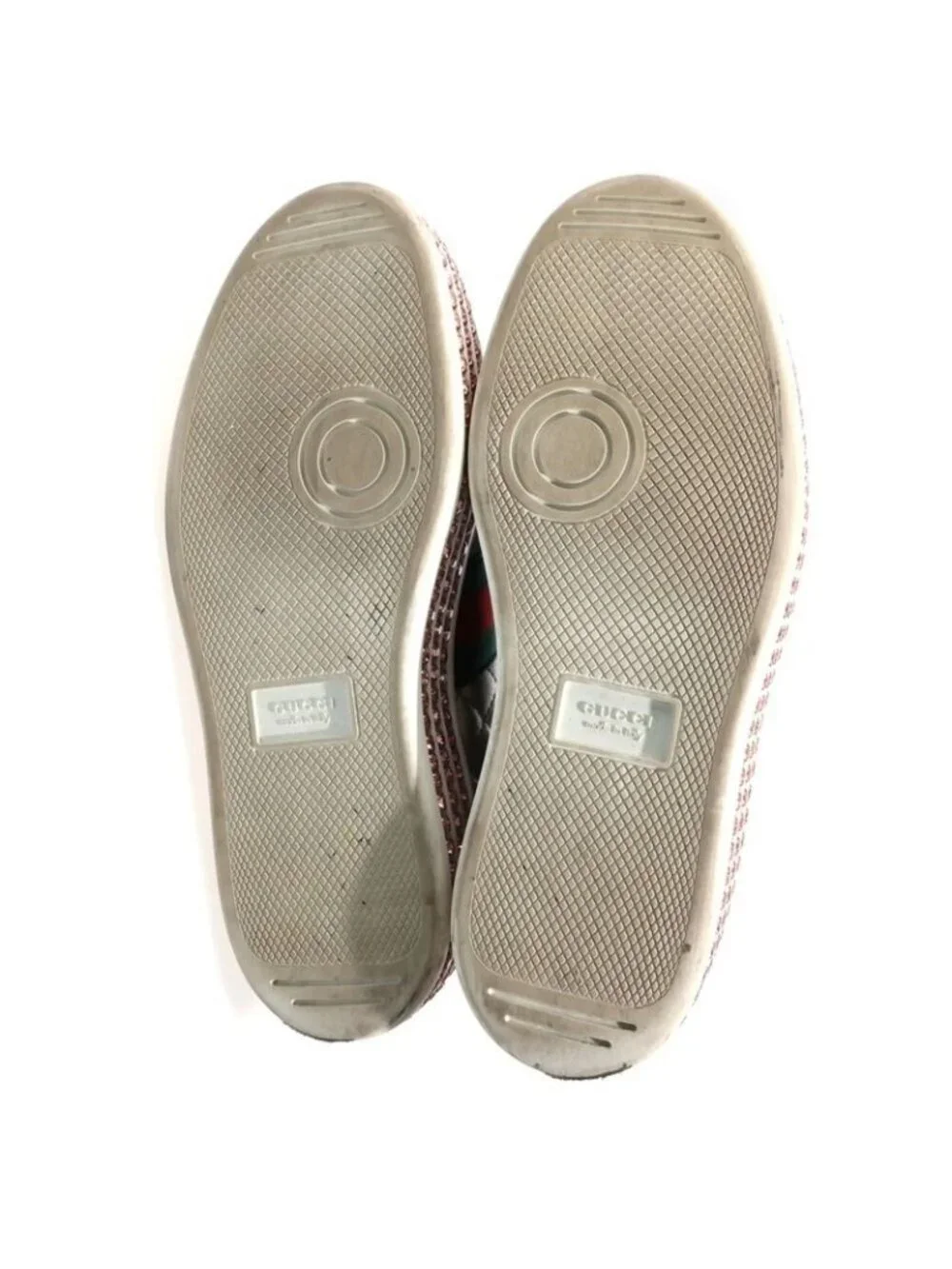 Gucci Ace Embroidery Sherry Line Rhinestone Sneakers Silver 361 2 - Picture 5 of 6